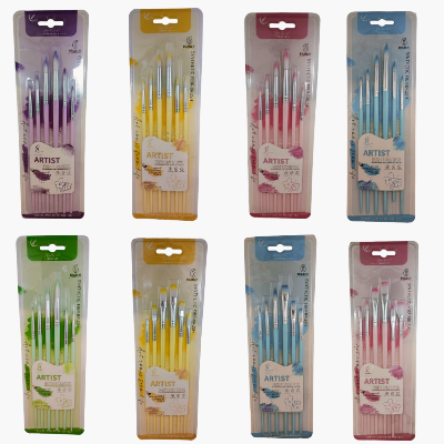 Picture of Synthetic Round, Filbert, Mix Paint Brush Set of 6pcs