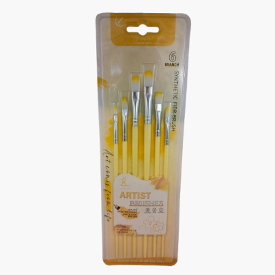 Picture of Synthetic Round, Filbert, Mix Paint Brush Set of 6pcs