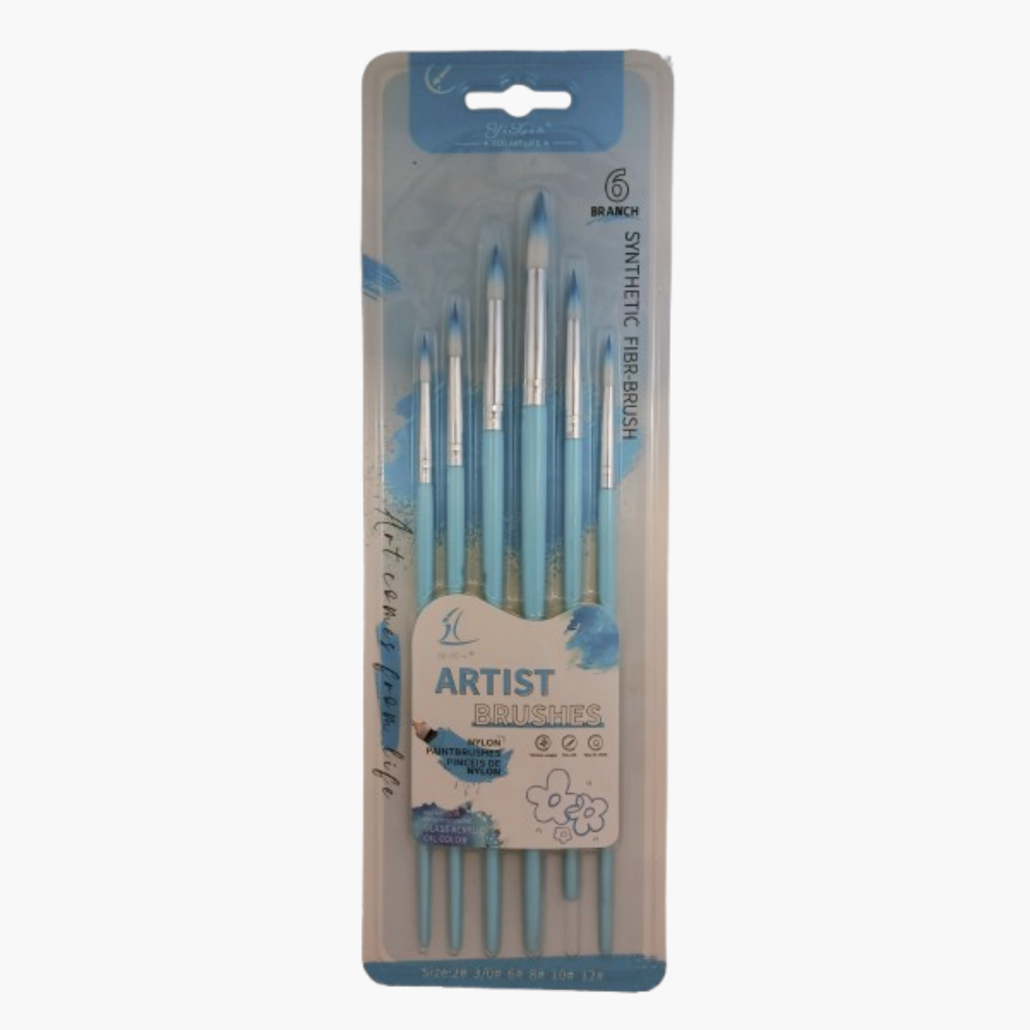 Picture of Synthetic Round, Filbert, Mix Paint Brush Set of 6pcs