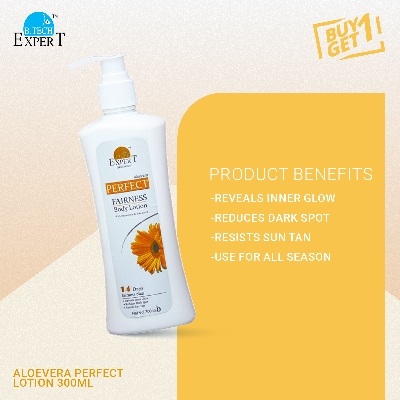Picture of Buy 1 Aloevera Perfect Lotion 300ml and Get 1 Hair Care Oil Gold 100ml Free