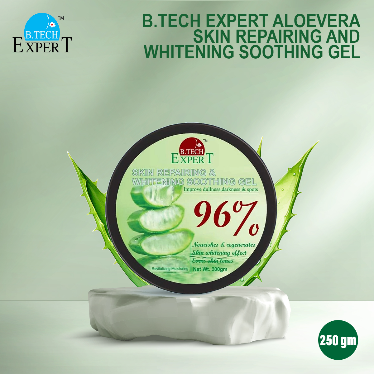 Picture of Skin Repairing & Whitening Soothing Gel (Aloevera 200gm, Milk 250gm, Lemon 250gm. Moringa 250gm)
