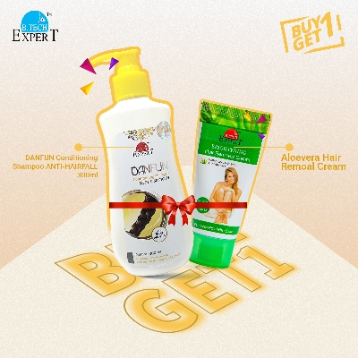 Picture of Buy DANFUN Conditioning Shampoo ANTI-HAIRFALL 300ml and  Get Aloevera Hair Remoal Cream Free