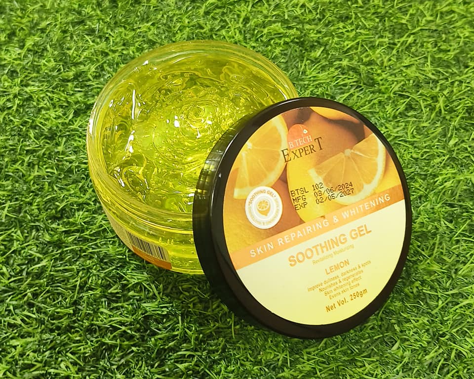 Picture of Buy 1 Lemon Skin Repairing and Whitening Soothing Gel 250gm and Get 1 Hair Care Oil Gold 100ml Free