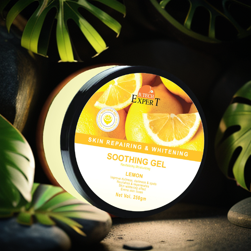 Picture of Buy 1 Lemon Skin Repairing and Whitening Soothing Gel 250gm and Get 1 Hair Care Oil Gold 100ml Free