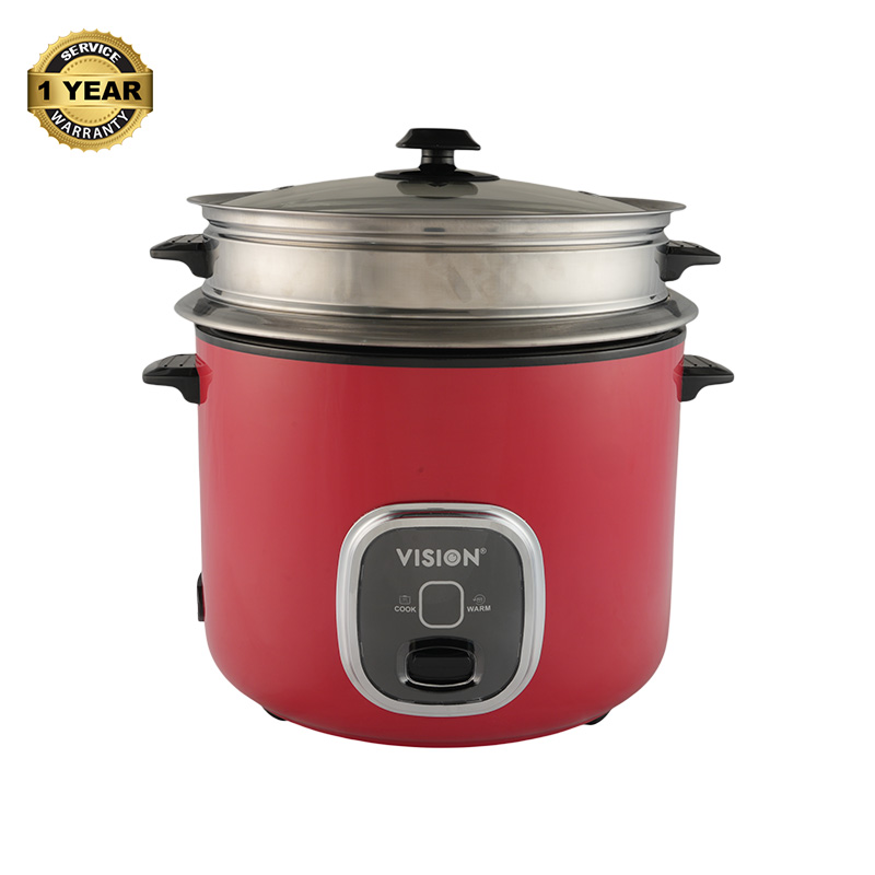 Picture of Vision Rice Cooker- 2.8 L 1000W REL-Prime(Double Pot) Red with Built-in thermostat maintaining heat at a precise and uniform level.