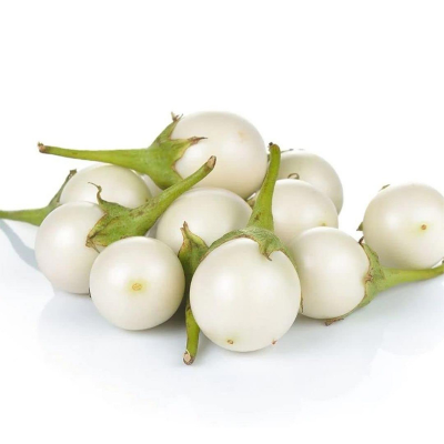 Picture of White Brinjal - Round Shape Egg Brinjal Seed - 25 pcs Seed
