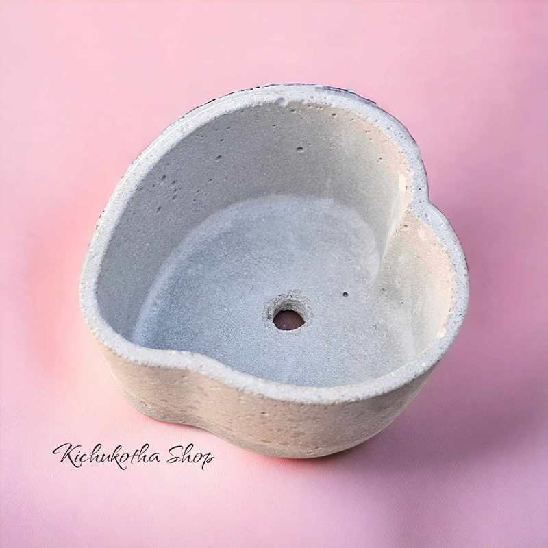 Picture of Love Shape Mini Plant Pot For Cactus Succulent and other mini plant potting tob concrete make only pot