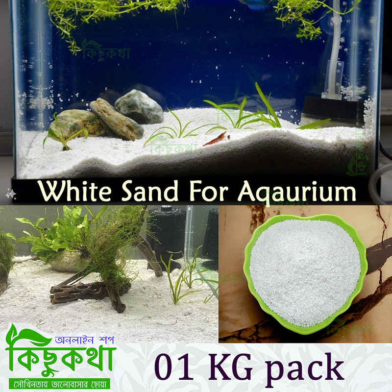 Picture of 01 KG pack of White Sand For Aquarium and planted aquarium decoration-    -একুরিয়ামের জন্য সাদা বালি