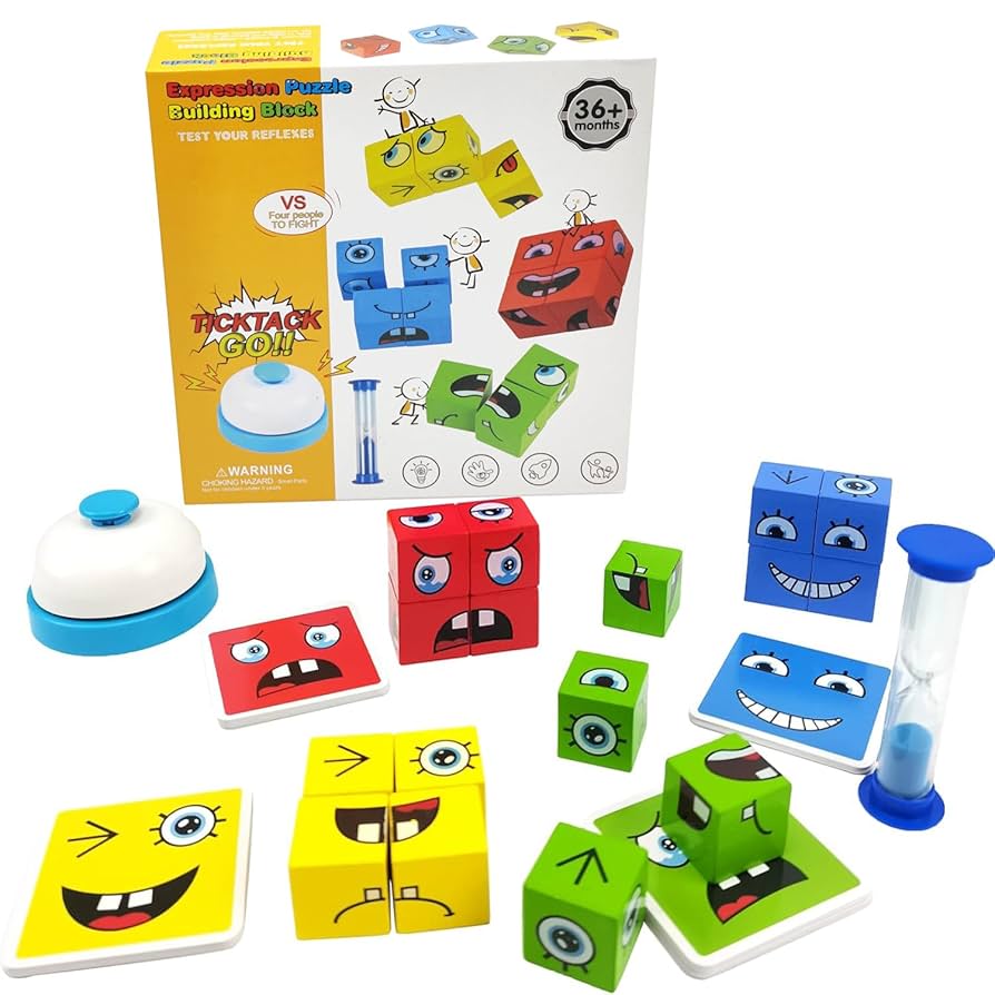 Picture of Expression Puzzle Building Blocks Game