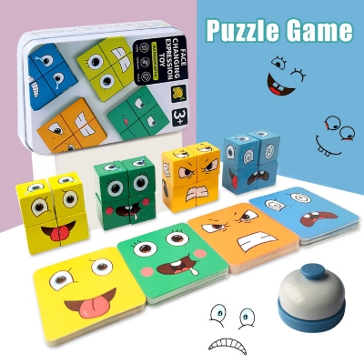 Picture of Expression Puzzle Building Blocks Game