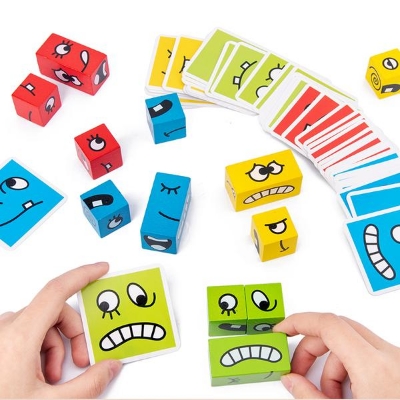 Picture of Expression Puzzle Building Blocks Game