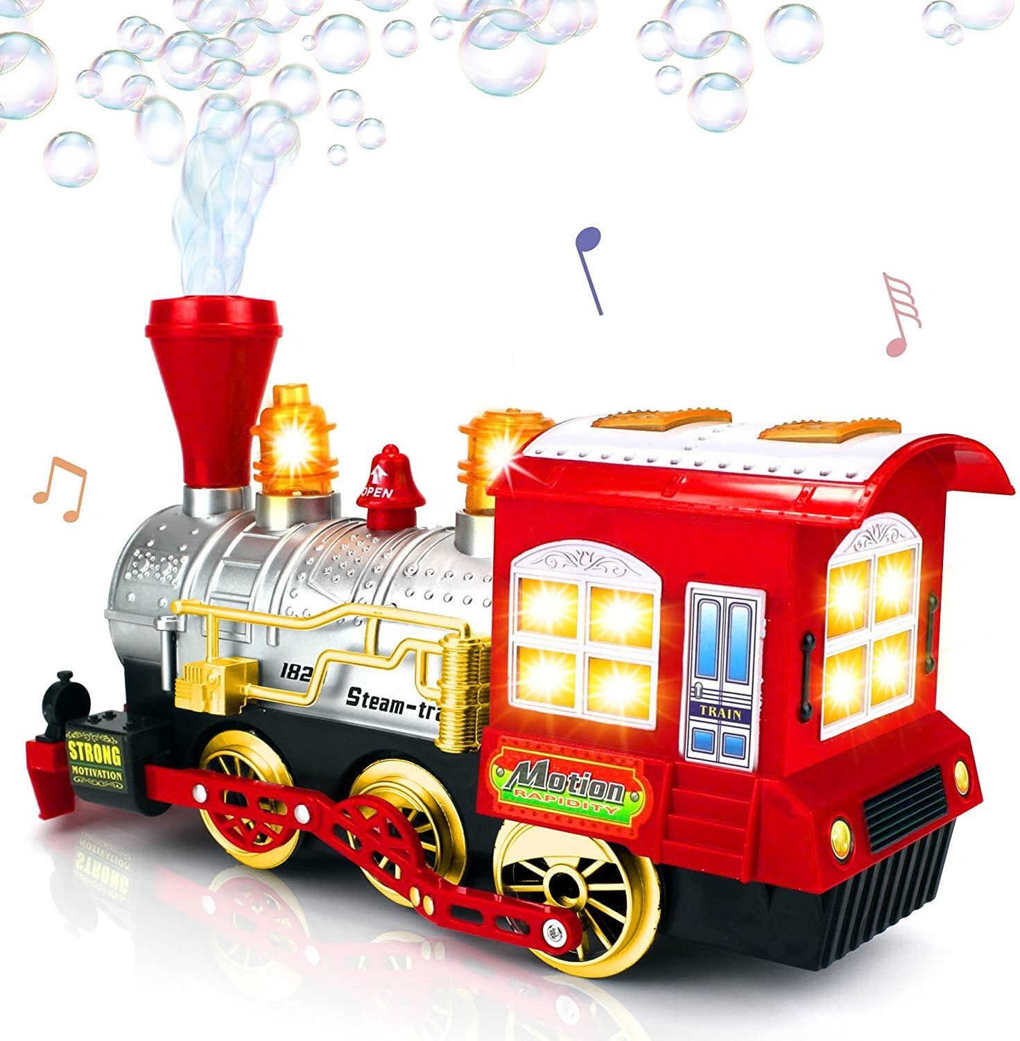 Picture of Happy Papa Motion Train Bubble Dispenser Train, Multi Function, Light, Sound and Movement Sensor Wheels . Kids  Train toy Big Size.