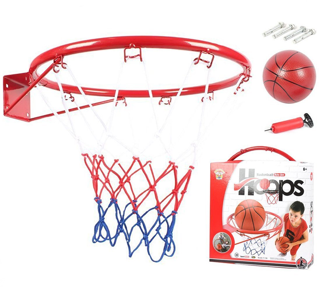 Picture of Door Basketball Hoop (15”x11.5”) Mini Wall Basketball Goal Backboard Rim Indoor Toys Set for Toddlers Kids Child Boys Girls Sport with Ball Pump Family Game Gift for Age 3 4 5 6 7 8 Year Old