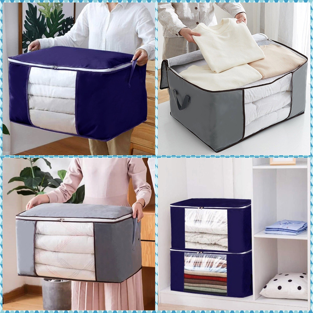 Picture of XL Size Winter Cloths Storage Organizer Bags. Quilt Storage Bag, Cloth Organizer, Winter Wardrobe Storage Organizer