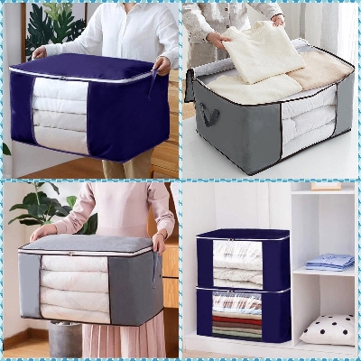 Picture of XL Size Winter Cloths Storage Organizer Bags. Quilt Storage Bag, Cloth Organizer, Winter Wardrobe Storage Organizer