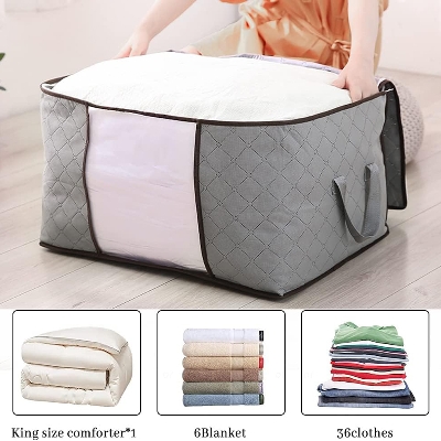 Picture of XL Size Winter Cloths Storage Organizer Bags. Quilt Storage Bag, Cloth Organizer, Winter Wardrobe Storage Organizer