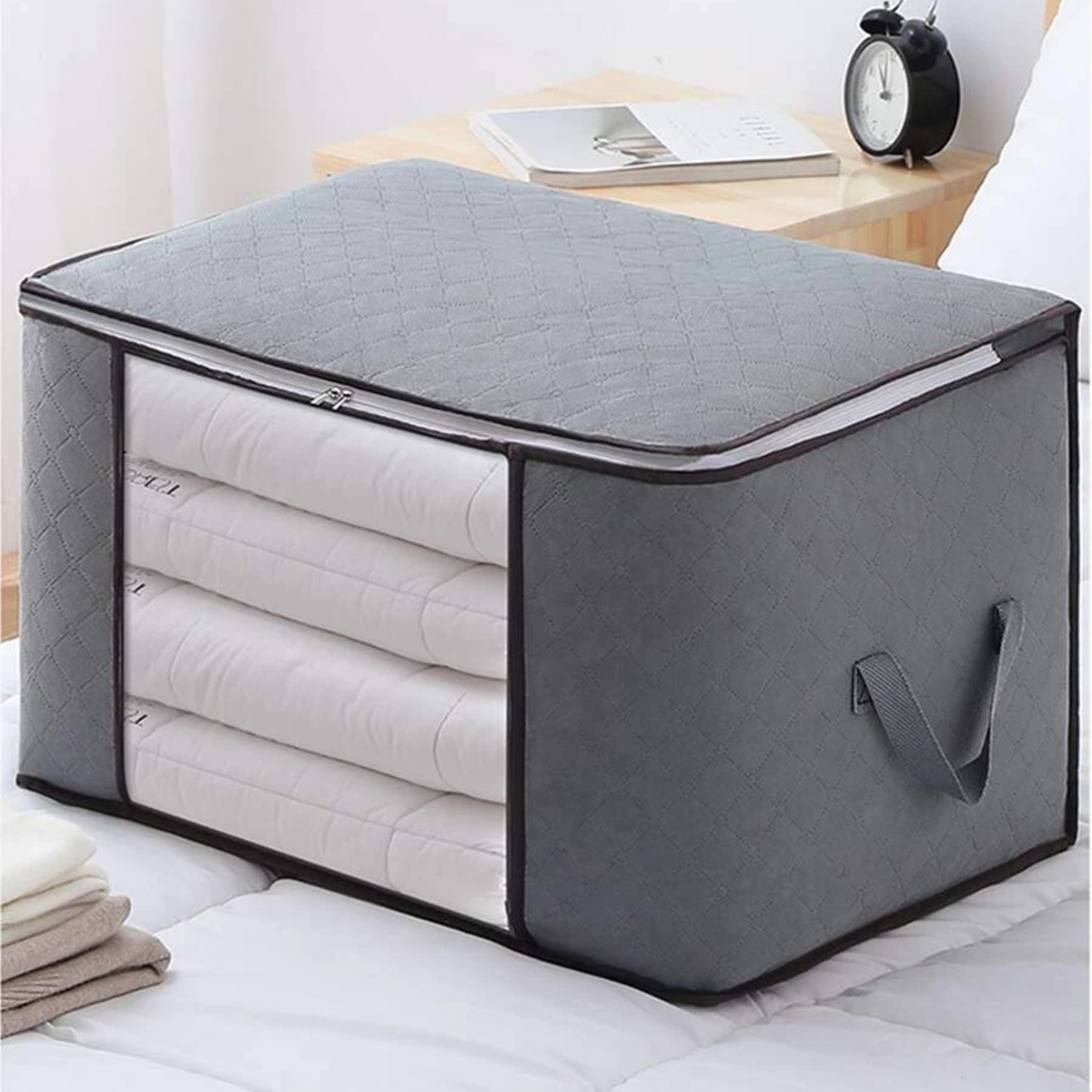 Picture of Large Capacity Quilt Storage Bags. Blankets Organizer, Cloth Organizer, Winter Cloth Storage Organizer.