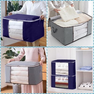 Picture of Large Capacity Quilt Storage Bags. Blankets Organizer, Cloth Organizer, Winter Cloth Storage Organizer.