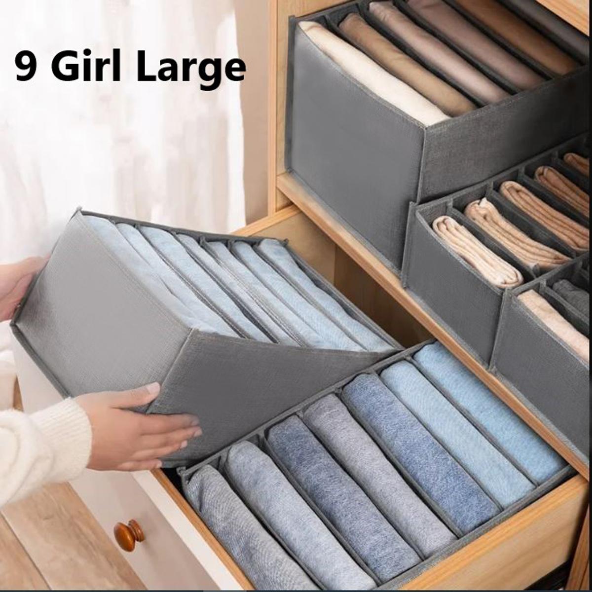 Picture of Cloth Organizer Box 9 Grid Closet Storage drawer divider storage organizer Box