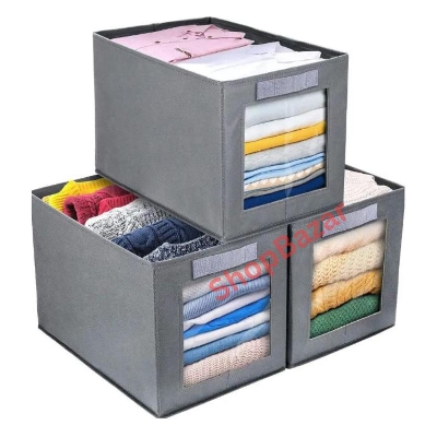 Picture of Foldable Cloth Organizer Box, 1 Pcs Cloth Storage Organizer Box