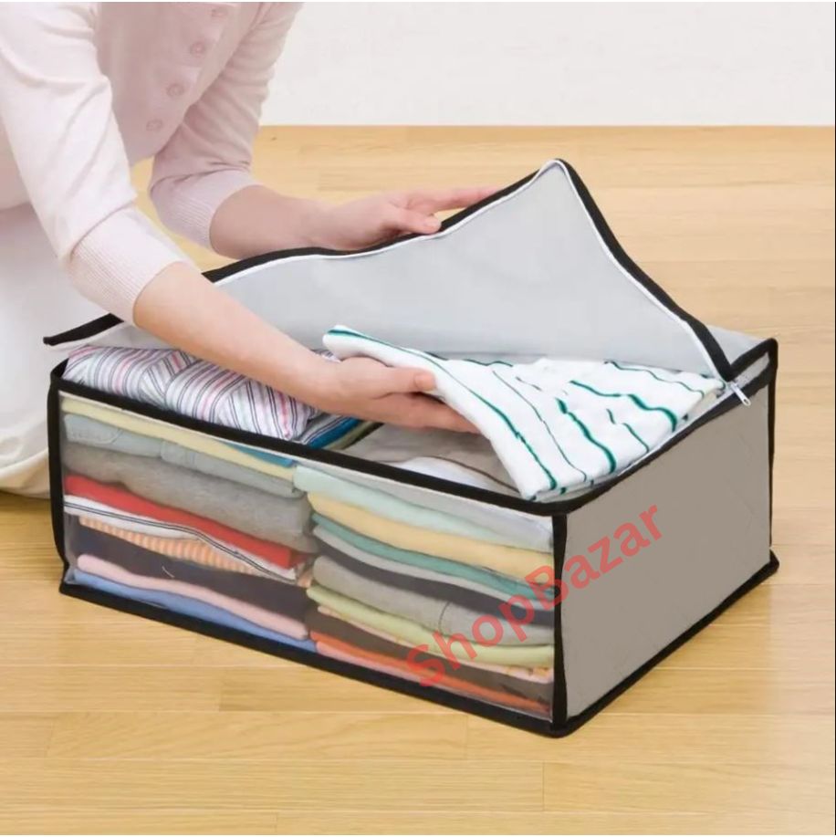 Picture of Extra Capacity Cloth Storage Bag, Transparent Underbred Large Cloth Storage Bag