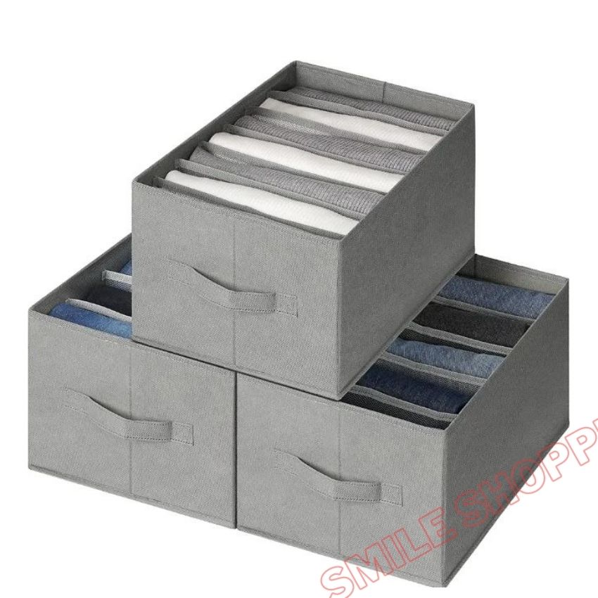 Picture of 7 Grids Large Cloth Organizer Box 1 Pcs Closet Storage drawer divider storage organizer Box.  Material