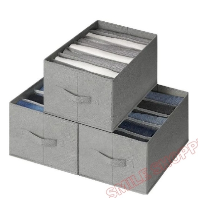 Picture of 7 Grids Large Cloth Organizer Box 1 Pcs Closet Storage drawer divider storage organizer Box.  Material