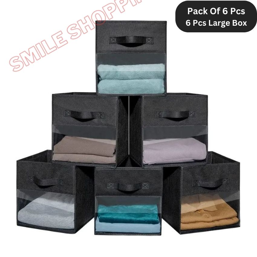 Picture of 6 Pcs Cloth Storage Box, Large Capacity Laundry Basket, Cloth Organizer Basket