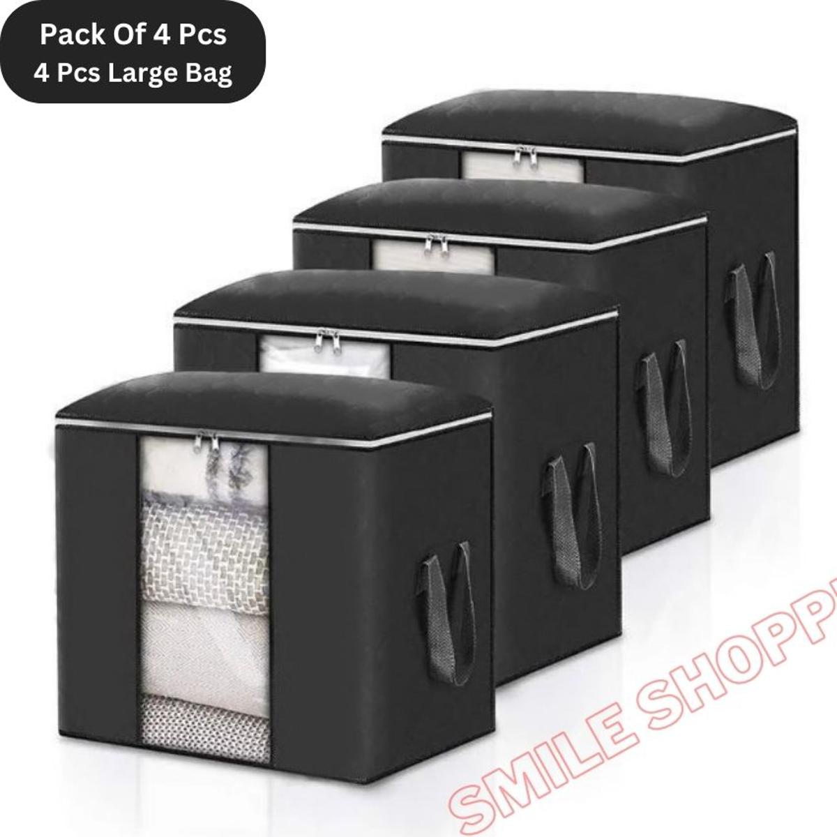 Picture of 4 Pcs Vertical Size Premium Quality Cloth Storage Bag, Quilt Storage Bag Large Size Storage Bag With High Quality Zipper (SB-03)