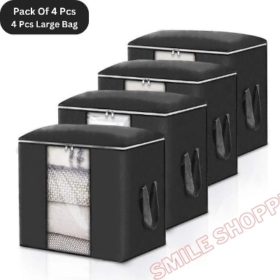 Picture of 4 Pcs Vertical Size Premium Quality Cloth Storage Bag, Quilt Storage Bag Large Size Storage Bag With High Quality Zipper (SB-03)