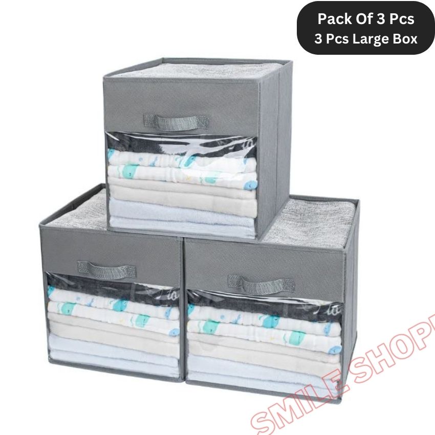 Picture of 3 Pcs Pack Cloth Storage Box, Large Capacity Laundry Basket, Cloth Organizer Basket