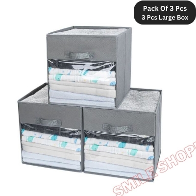 Picture of 3 Pcs Pack Cloth Storage Box, Large Capacity Laundry Basket, Cloth Organizer Basket