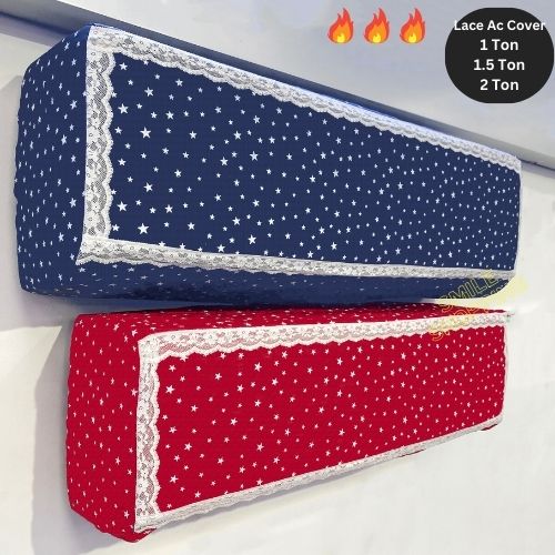 Picture of Ac Cover (1Ton, 1.5Ton ,2Ton & ,2.5 Ton) Beautiful Printed Lace Ac Cover Dustproof Ac Cover For 1 Ton 1.5 ton & 2 Ton Ac