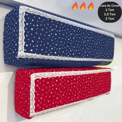 Picture of Ac Cover (1Ton, 1.5Ton ,2Ton & ,2.5 Ton) Beautiful Printed Lace Ac Cover Dustproof Ac Cover For 1 Ton 1.5 ton & 2 Ton Ac