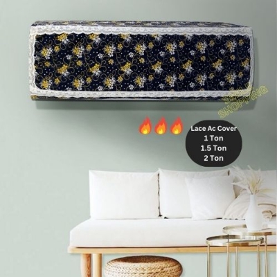 Picture of Ac Cover (1Ton, 1.5Ton ,2Ton & ,2.5 Ton) Beautiful Printed Lace Ac Cover Dustproof Ac Cover For 1 Ton 1.5 ton & 2 Ton Ac