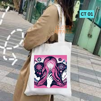 Picture of Clotex Canvas Tote Bag Women Empowerment Designed Cotton Canvas Tote Bag With Zipper for Women Girls  Ladies Everyday Daily Useable Fashionable Hand Shoulder Bag For School College University Students (CT 01)