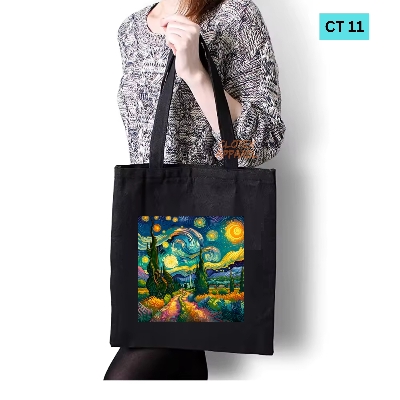 Picture of Smile Tote Bag Beautiful Ocean Wav Designed Cotton Canvas Tote Bag With Zipper for Women Girls  Ladies Everyday Daily Useable Fashionable Hand Shoulder Bag For School College University Students(CT 11)