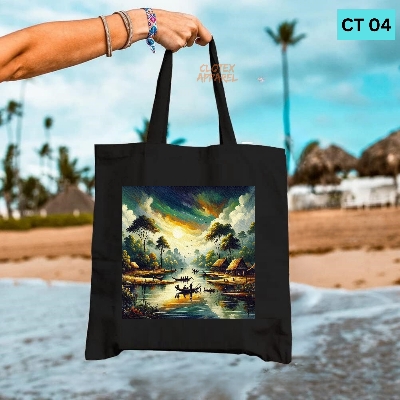 Picture of Smile Tote Bag Beautiful Natural  Designed Cotton Canvas Tote Bag With Zipper for Women Girls  Ladies Everyday Daily Useable Fashionable Hand Shoulder Bag For  College University Students(CT 04)