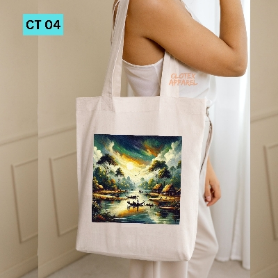 Picture of Smile Tote Bag Beautiful Natural  Designed Cotton Canvas Tote Bag With Zipper for Women Girls  Ladies Everyday Daily Useable Fashionable Hand Shoulder Bag For  College University Students(CT 04)