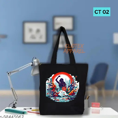 Picture of Smile Tote Bag For Women Designed Cotton Canvas Tote Bag With Zipper for Women Girls  Ladies Everyday Daily Useable Fashionable Hand Shoulder Bag For School College University Students (CT 02)