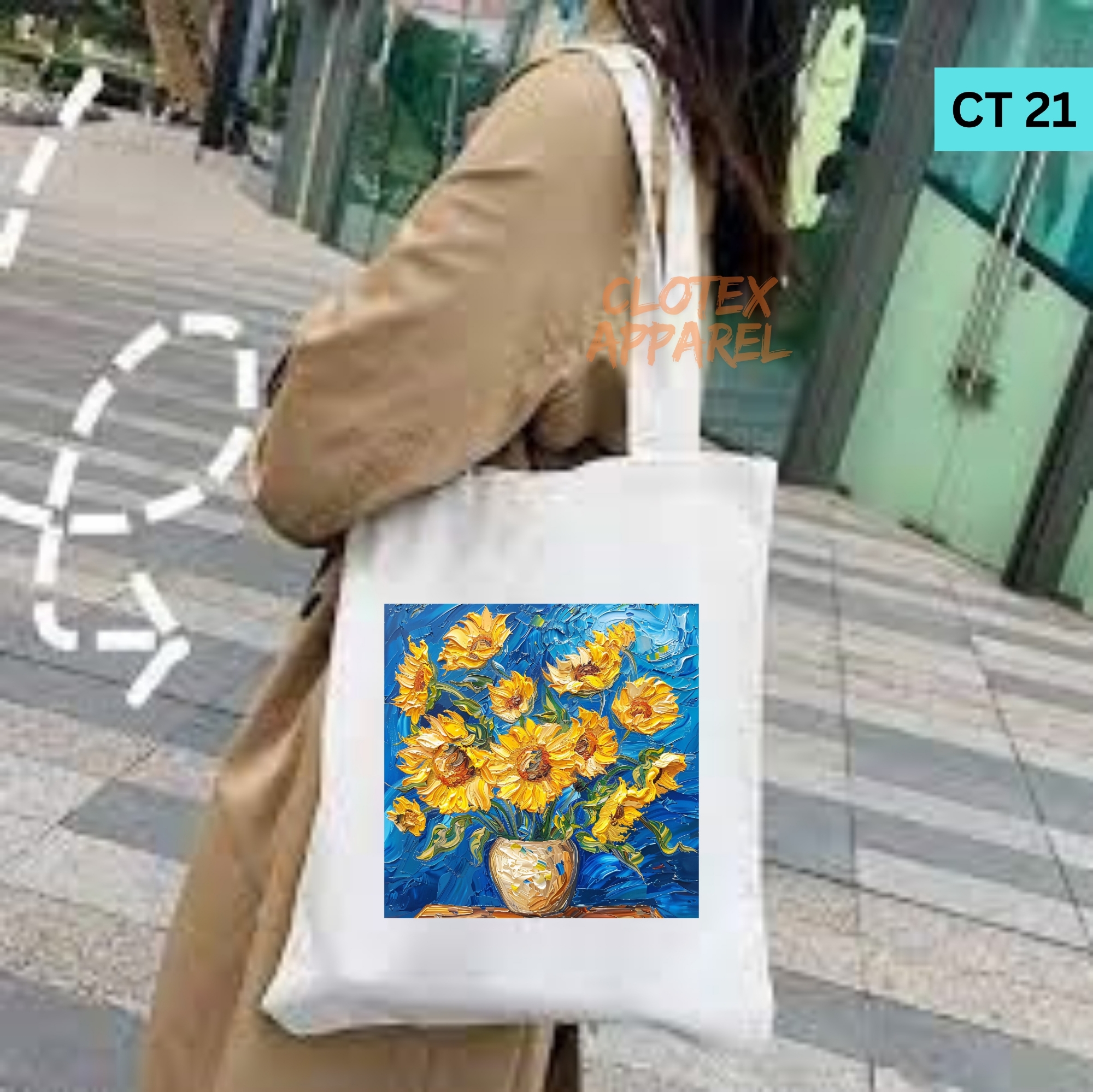 Picture of Smile Canvas Tote Bag Women Empowerment Designed Cotton Canvas Tote Bag With Zipper for Women Girls  Ladies Everyday Daily Useable Fashionable Hand Shoulder Bag For School College University Students (CT 21)