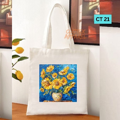 Picture of Smile Canvas Tote Bag Women Empowerment Designed Cotton Canvas Tote Bag With Zipper for Women Girls  Ladies Everyday Daily Useable Fashionable Hand Shoulder Bag For School College University Students (CT 21)