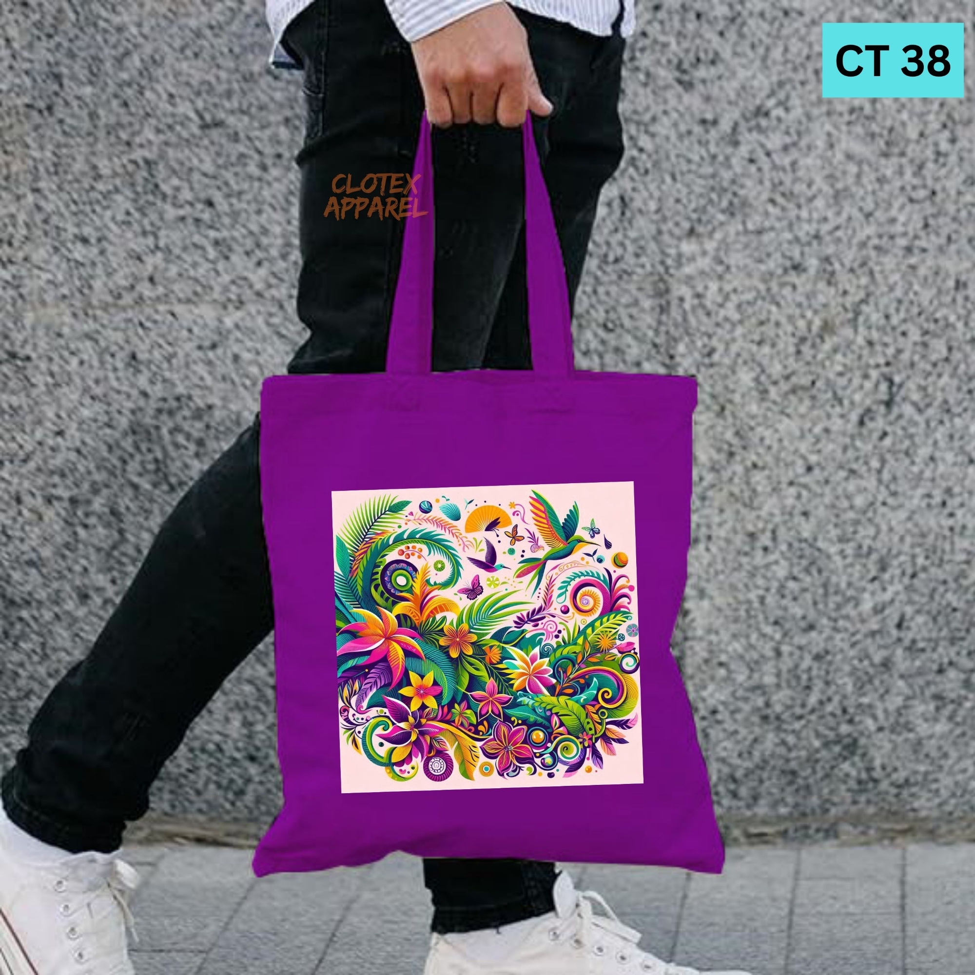 Picture of Smile Canvas Tote Bag Women Empowerment Bird Folwer Designed Cotton Canvas Tote Bag With Zipper for Women Girls  Ladies Everyday Daily Useable Fashionable Hand Shoulder Bag For School College University Students (CT 38)