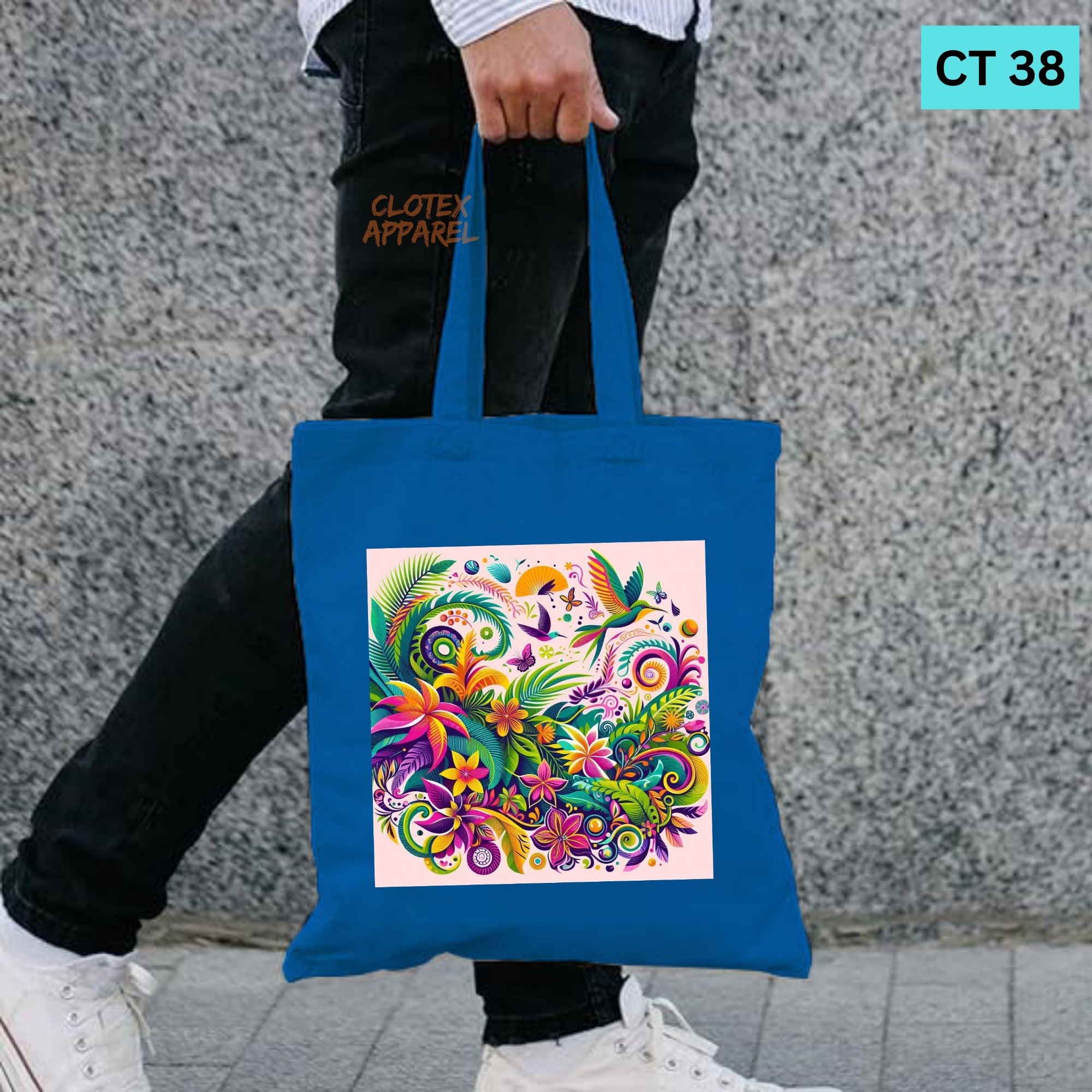 Picture of Smile Canvas Tote Bag Women Empowerment Bird Folwer Designed Cotton Canvas Tote Bag With Zipper for Women Girls  Ladies Everyday Daily Useable Fashionable Hand Shoulder Bag For School College University Students (CT 38)