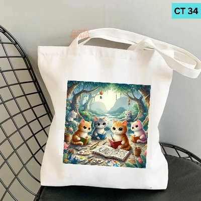 Picture of Smile Canvas Tote Bag Women Empowerment Designed Cotton Canvas Tote Bag With Zipper for Women Girls  Ladies Everyday Daily Useable Fashionable Hand Shoulder Bag For School College University Students (CT 34)