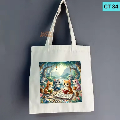 Picture of Smile Canvas Tote Bag Women Empowerment Designed Cotton Canvas Tote Bag With Zipper for Women Girls  Ladies Everyday Daily Useable Fashionable Hand Shoulder Bag For School College University Students (CT 34)