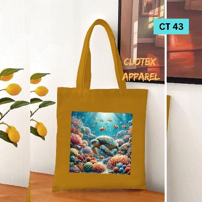 Picture of Smile Canvas Tote Bag Women Empowerment Under Water Designed Cotton Canvas Tote Bag With Zipper for Women Girls  Ladies Everyday Daily Useable Fashionable Hand Shoulder Bag For School College University Students (CT 43)