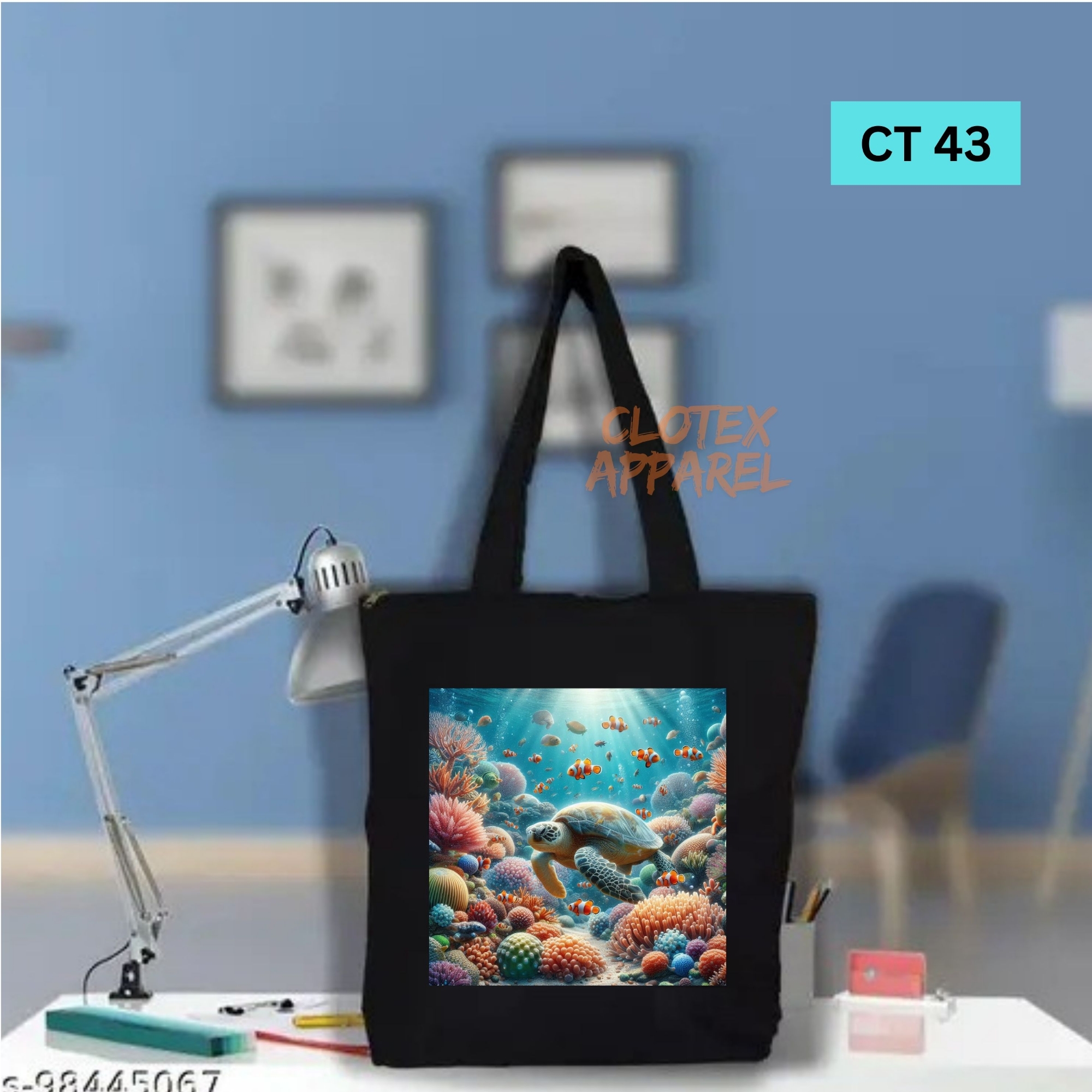 Picture of Smile Canvas Tote Bag Women Empowerment Under Water Designed Cotton Canvas Tote Bag With Zipper for Women Girls  Ladies Everyday Daily Useable Fashionable Hand Shoulder Bag For School College University Students (CT 43)