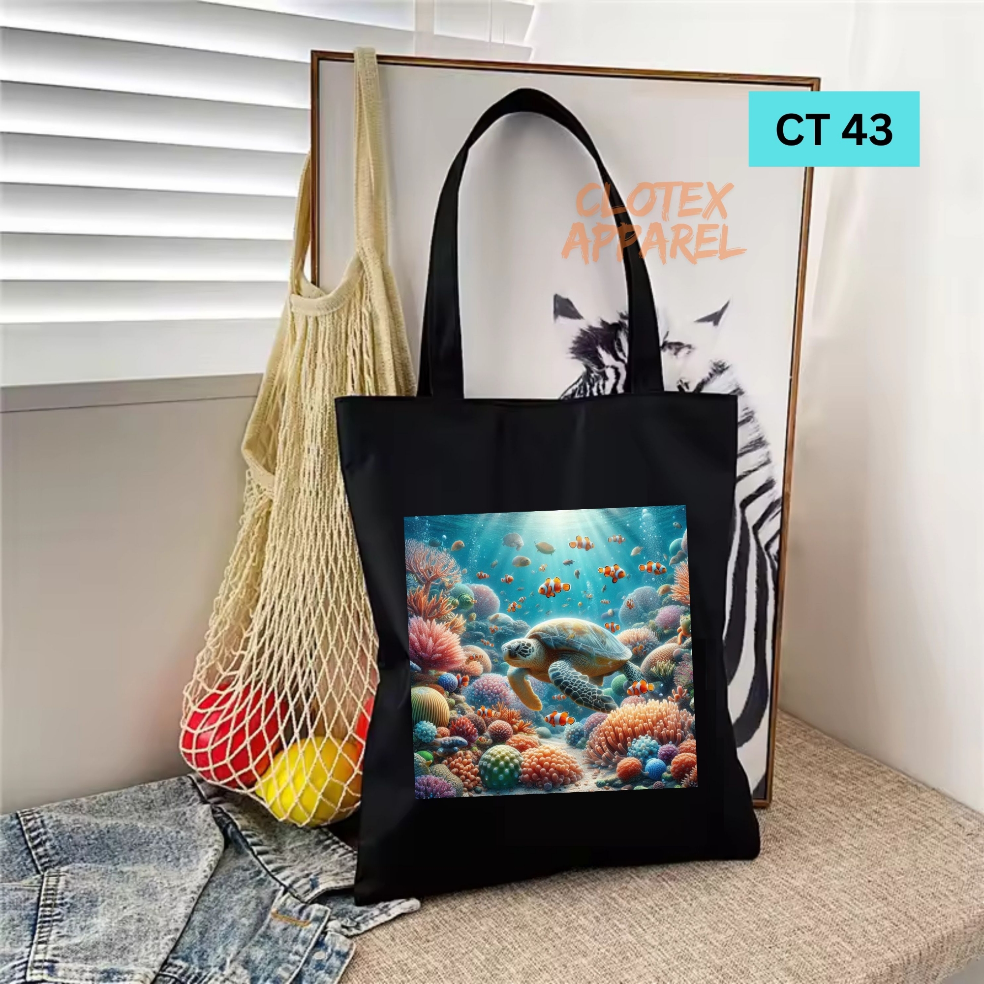 Picture of Smile Canvas Tote Bag Women Empowerment Under Water Designed Cotton Canvas Tote Bag With Zipper for Women Girls  Ladies Everyday Daily Useable Fashionable Hand Shoulder Bag For School College University Students (CT 43)