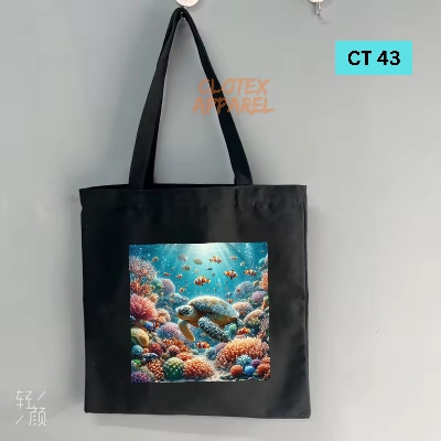 Picture of Smile Canvas Tote Bag Women Empowerment Under Water Designed Cotton Canvas Tote Bag With Zipper for Women Girls  Ladies Everyday Daily Useable Fashionable Hand Shoulder Bag For School College University Students (CT 43)